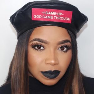 Black Crown Beret (Faux Leather)